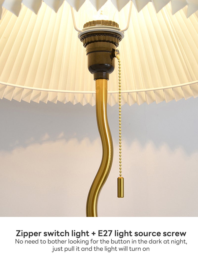 Sharpdo Warm Light Living Room and Bedroom Retro Style Pleated Floor Lamp, Zipper Switch Vertical Floor Lamp - Image 5