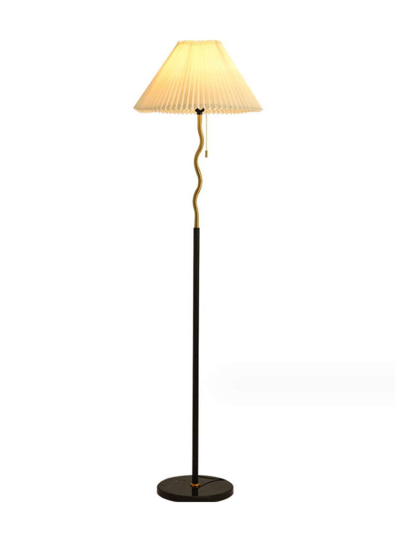 Sharpdo Warm Light Living Room and Bedroom Retro Style Pleated Floor Lamp, Zipper Switch Vertical Floor Lamp - Image 2