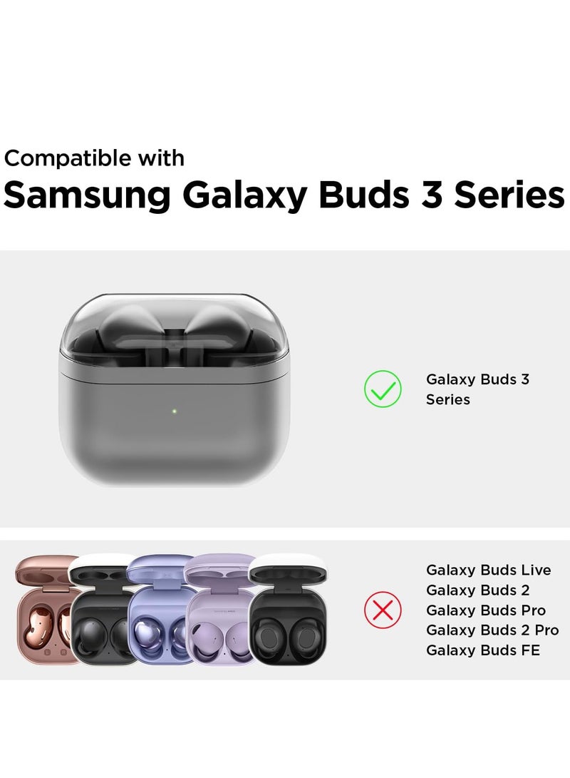 Compatible with Samsung Galaxy Buds 3 Case / Galaxy Buds 3 Pro Case, Premium TPU Clear Cover with Carabiner Accessories - Image 2