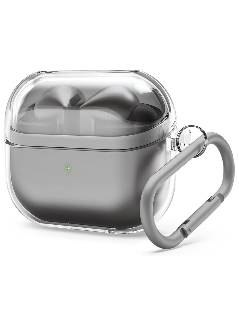 Compatible with Samsung Galaxy Buds 3 Case / Galaxy Buds 3 Pro Case, Premium TPU Clear Cover with Carabiner Accessories - Image 1