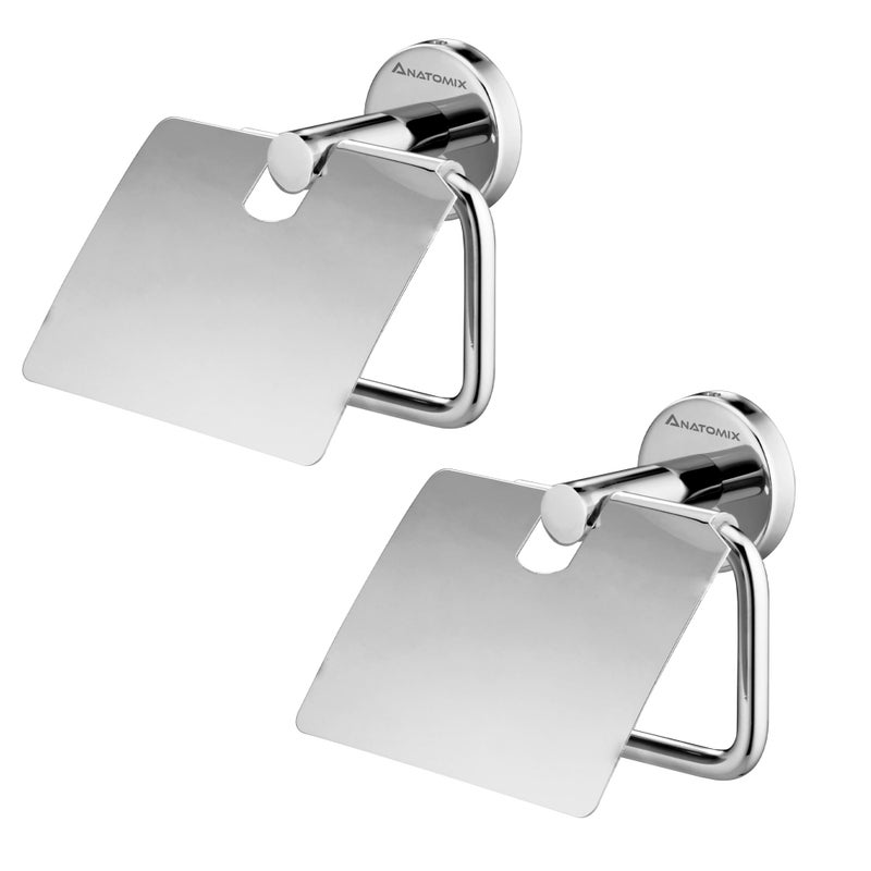Anatomix Ozone Stainless Steel, Toilet Paper Roll Holder for Bathroom/Toilet Tissue Roll Holder - Pack 2 Wall Mounted - Image 1