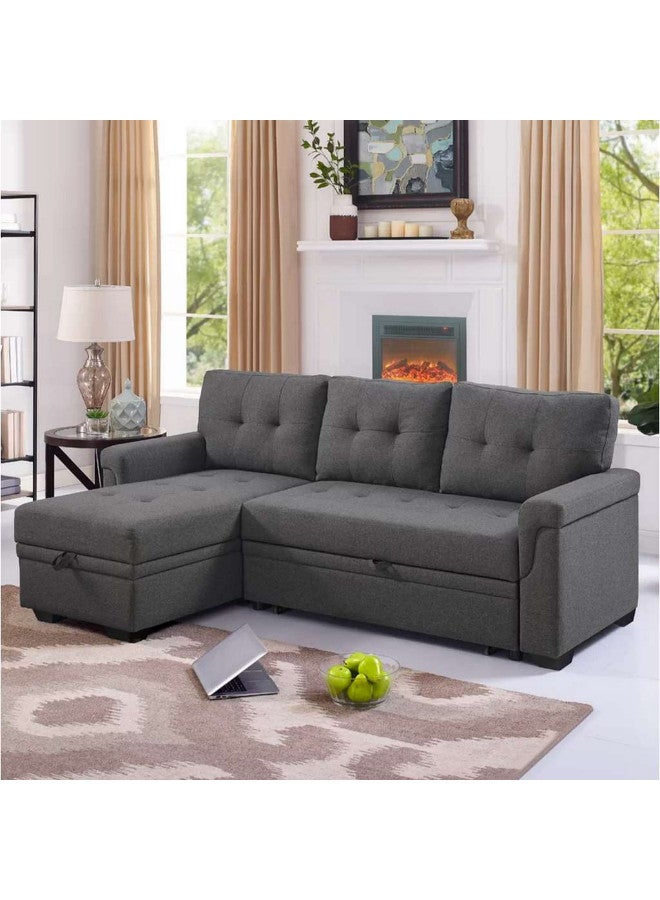 الهوم كنبة زاوية 4 مقاعد شكل حرفL   بمقاس 240x85x145x90 سم - رمادي - Image 1