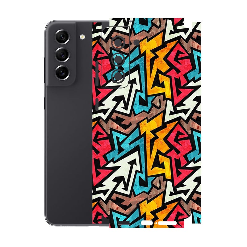 90STETHIX Compatible for Samsung Galaxy S21 FE (5G) Mobile Back Skin Screen Guard Protector (Coverage - Back+Camera+Sides) (Design-6) (111) - Image 1