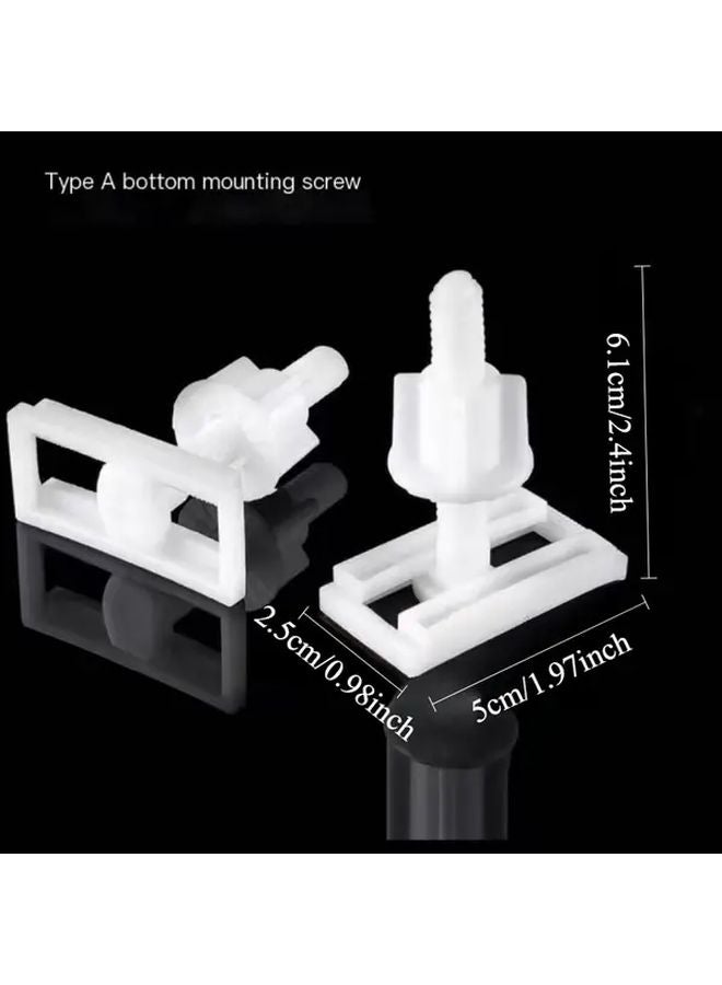 Universal White Toilet Seat Hinge Fastener Kit 4pcs Rust Resistant Bottom Mount - Image 5