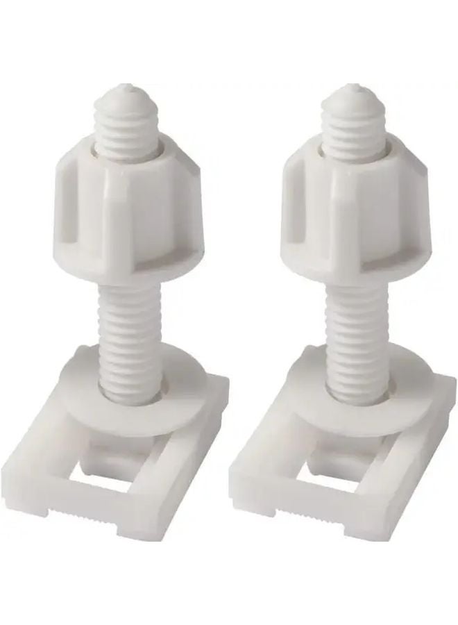 Universal White Toilet Seat Hinge Fastener Kit 4pcs Rust Resistant Bottom Mount - Image 2