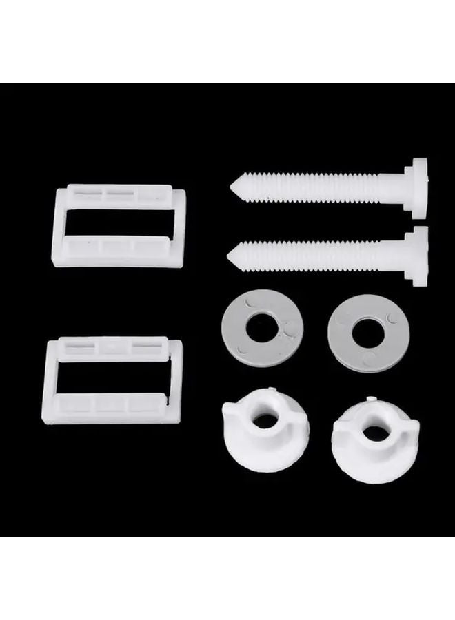 Universal White Toilet Seat Hinge Fastener Kit 4pcs Rust Resistant Bottom Mount - Image 3