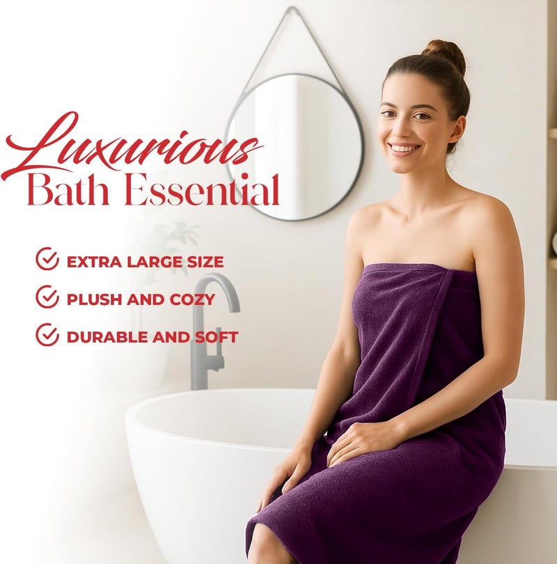 Riverside Pack of 1 Jumbo Bath Sheet 40 x 80 Inches - Extra Large Bath Towel, Super Soft & Highly Absorbent, 100% Cotton Quick Dry, Perfect to Wrap Yourself in - Purple Passion - Image 5