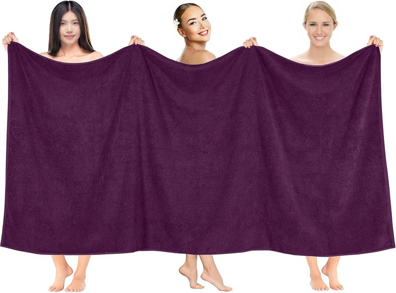 Riverside Pack of 1 Jumbo Bath Sheet 40 x 80 Inches - Extra Large Bath Towel, Super Soft & Highly Absorbent, 100% Cotton Quick Dry, Perfect to Wrap Yourself in - Purple Passion - Image 2