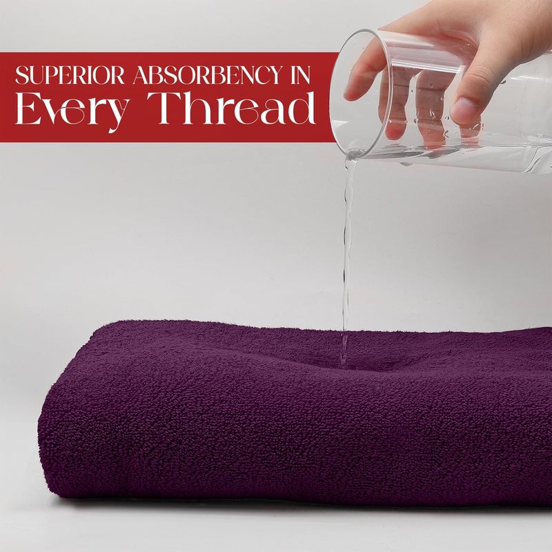Riverside Pack of 1 Jumbo Bath Sheet 40 x 80 Inches - Extra Large Bath Towel, Super Soft & Highly Absorbent, 100% Cotton Quick Dry, Perfect to Wrap Yourself in - Purple Passion - Image 3