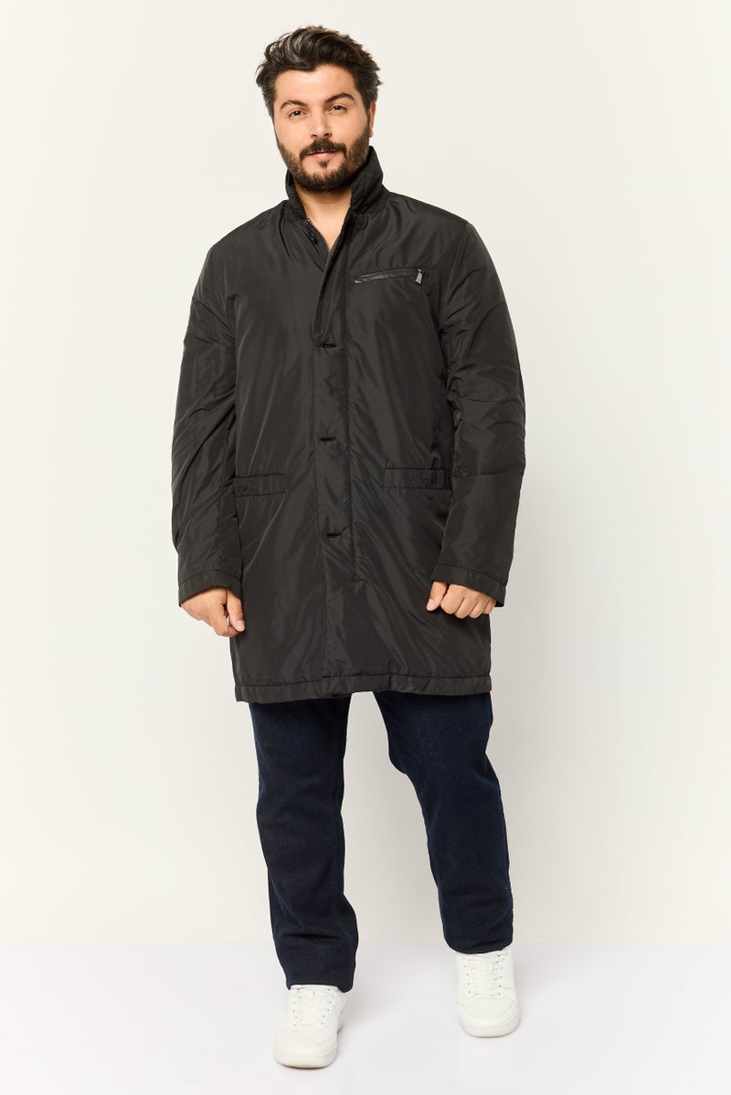 Trussardi Jeans Men Plain Full zip Windbreaker Jacket, Black - Image 2