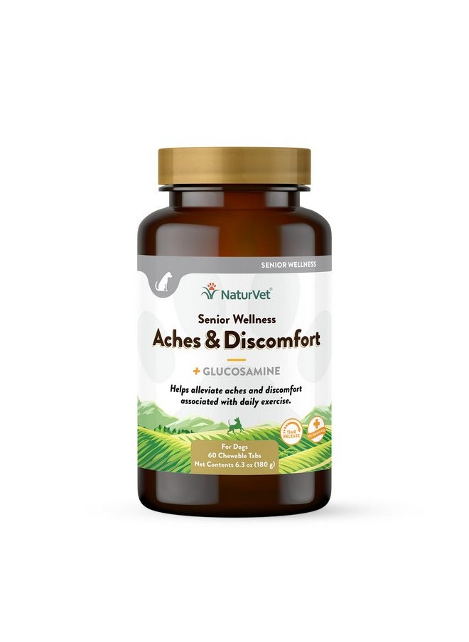 NaturVet NaturVet - Senior Wellness Aches & Discomfort for Dogs Plus Glucosamine - 60 Chewable Tablets | Supports Joint Health & Function | Relieves Aches & Discomfort  - Image 1