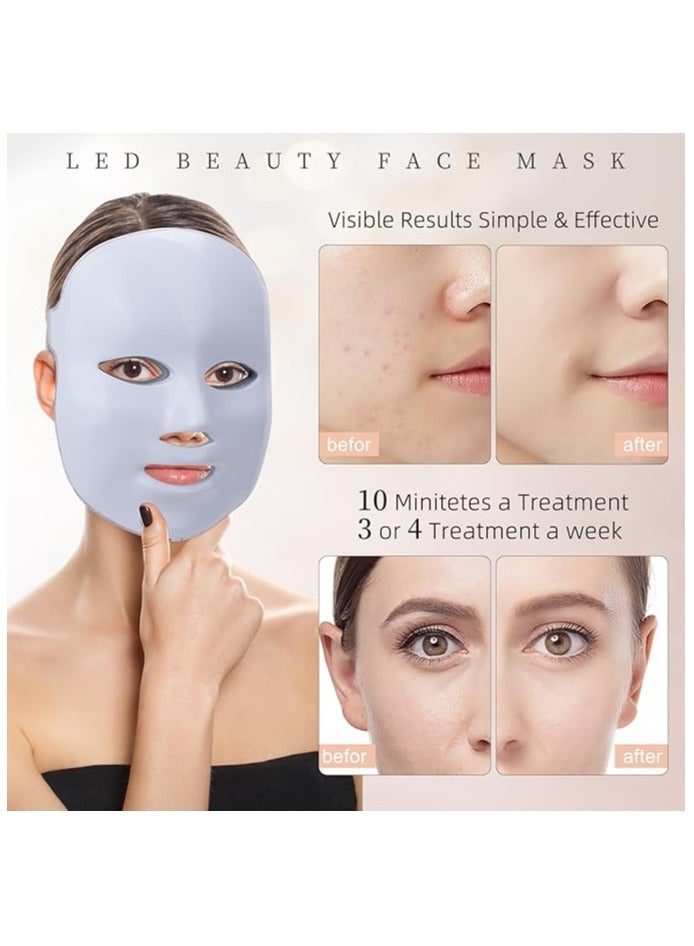 قناع وجه بإضاءة LED بـ7 ألوان لعلاج البشرة ، قناع للعناية بالبشرة مع الرقبة لصالونات التجميل والاستخدام المنزلي - Image 2