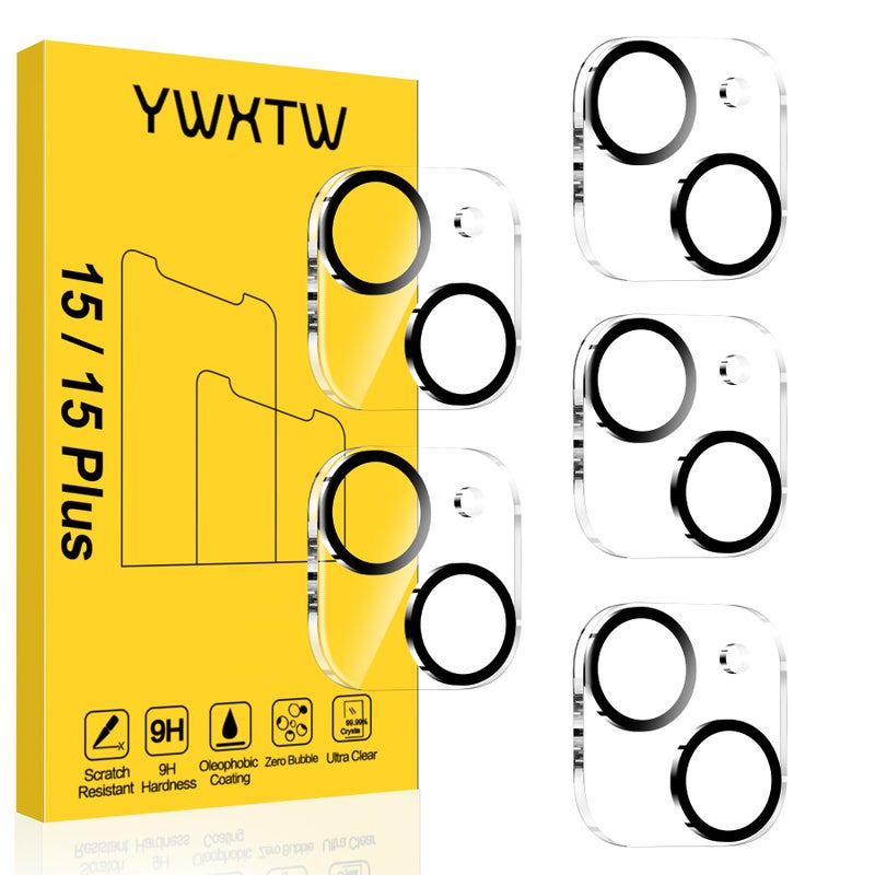 YWXTW [5 Pack Designed for iPhone 15 Camera Lens Protector, for iPhone 15 Plus Camera Lens Protector, Night Shooting Mode, Anti Scratch HD Clear 9H Hardness Tempered Glass - Image 1
