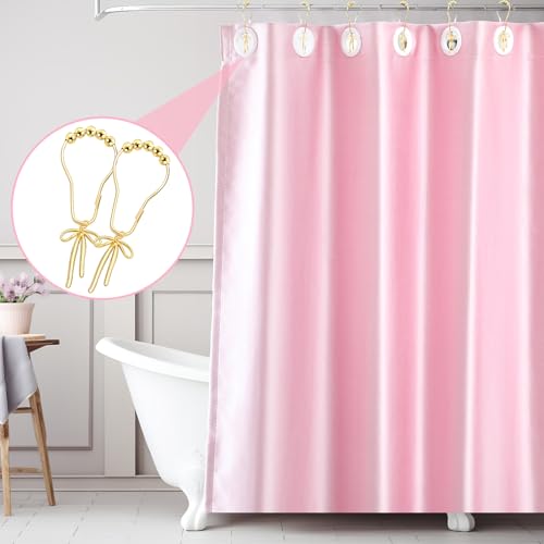 Maxdot 12 Pcs Gold Bow Knot Shower Curtain Hooks Rustproof Metal Decorative Bow Knot Shower Hangers Bulk Glide Curtain Rings for Bathroom Bedroom Living Room Decor - Image 4