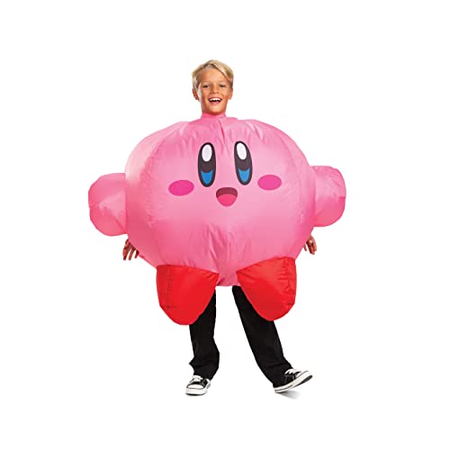 Disguise Kirby Inflatable Costume For Kids Official Kirby Inflating Jumpsuit And Fan Up To Kids Medium - Image 1