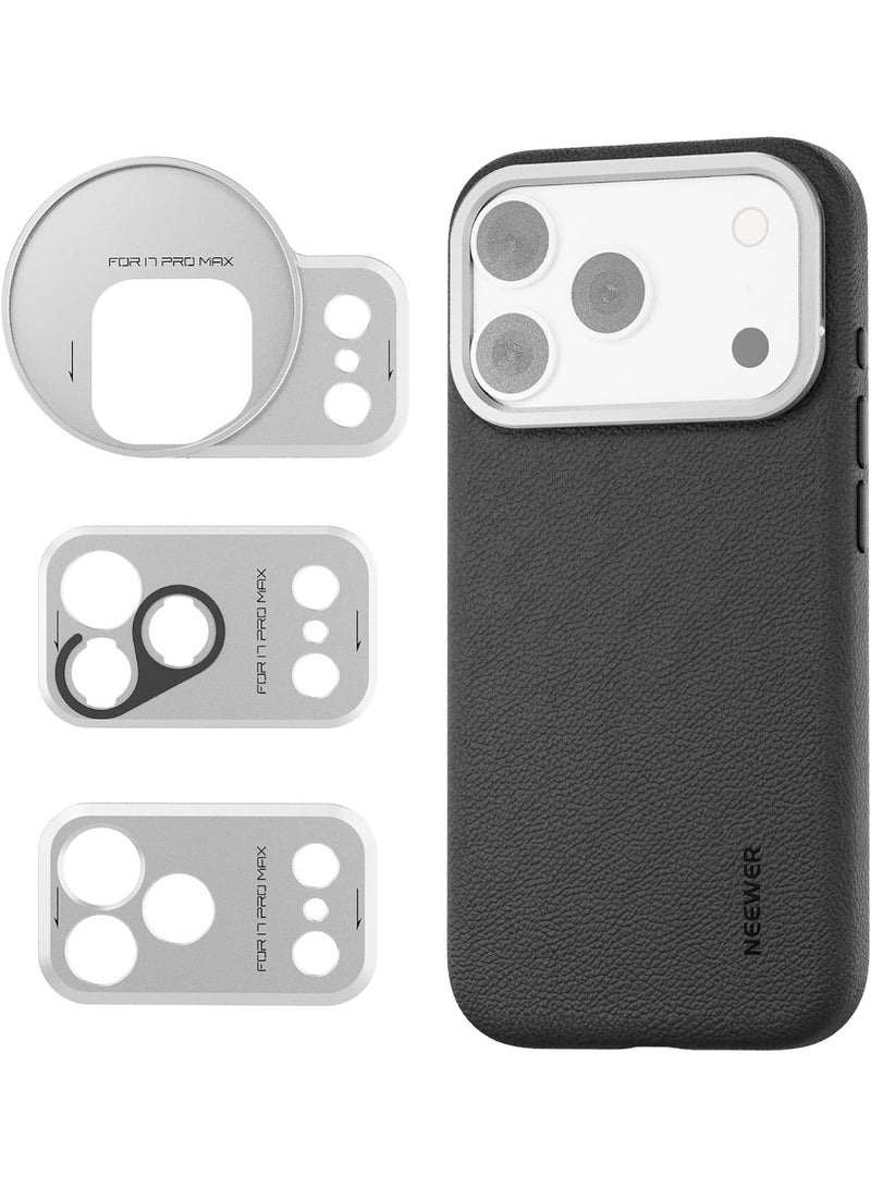 NEEWER Modular Phone Video Cage for iPhone 17 Pro Max, TPU+PC Protective Camera Case Compatible with MagSafe & Moment Lenses, Built-in 67mm Filter Ring & 17mm T Mount Lens Backplates - Image 1