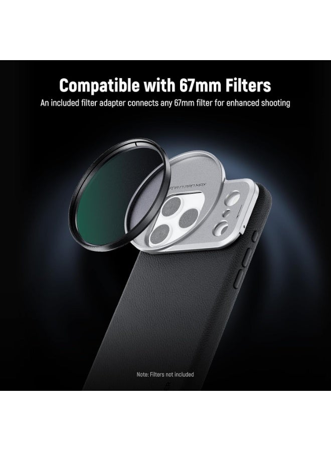 NEEWER Modular Phone Video Cage for iPhone 17 Pro Max, TPU+PC Protective Camera Case Compatible with MagSafe & Moment Lenses, Built-in 67mm Filter Ring & 17mm T Mount Lens Backplates - Image 3
