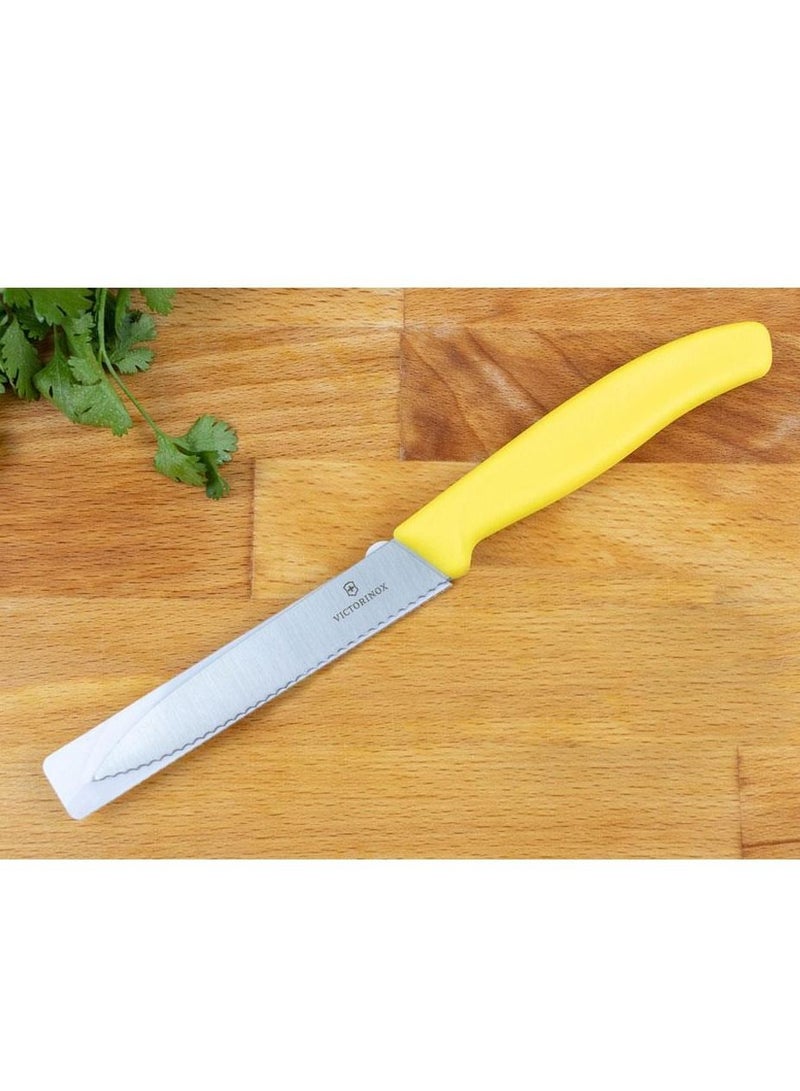 فيكترونوكس فيكتورينكس سكين تقطيع كلاسيكي متعرج 4" برأس حاد مقبض أصفر - Image 5