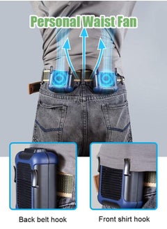 KASTWAVE Necklace Fan, KASTWAVE Personal Belt Fan Clip On Waist Portable Cooling Fan & USB Necklace Fan Adjustable Fan Suitable for Travel Outdoor Working Jobsite 7000RMP Strong Airflow/ 3 Speeds  - Image 2