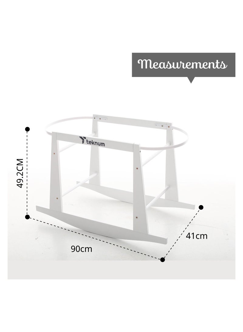 Wicker Pod Moses Basket Rocker Stand With Adjustable Straps - White - pzsku/ZC750372F1702DFA8CF6DZ/45/_/1679736925/2420d8c8-22c2-4894-8c9e-52fc0ad9d38c