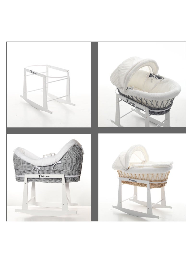 Wicker Pod Moses Basket Rocker Stand With Adjustable Straps - White - pzsku/ZC750372F1702DFA8CF6DZ/45/_/1679736926/c290cb65-9a27-450c-9679-d03ae9529fc1