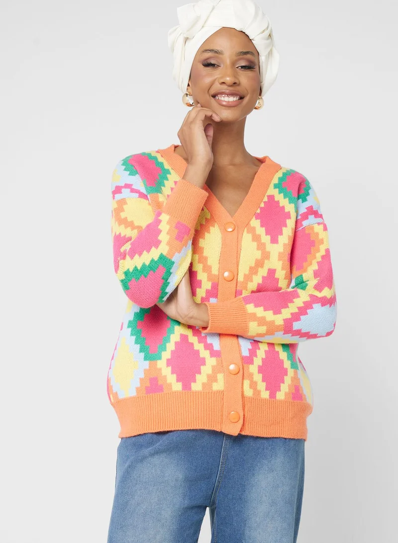 Khizana Printed Cardigan