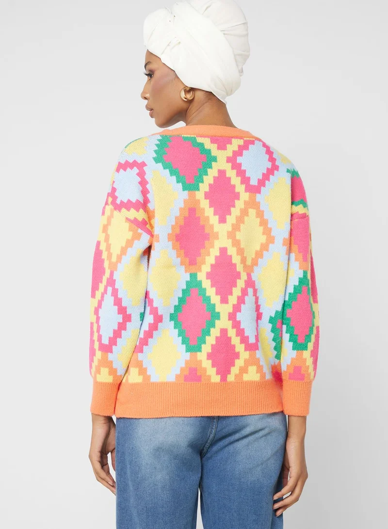 Khizana Printed Cardigan