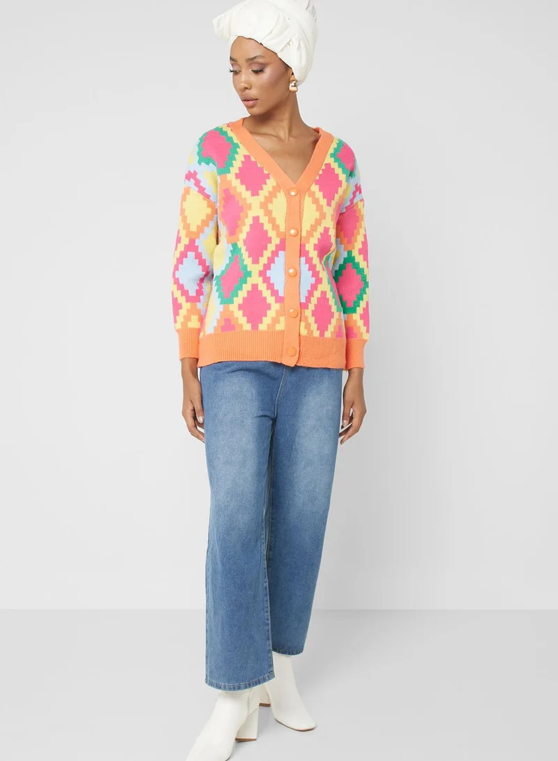 Khizana Printed Cardigan