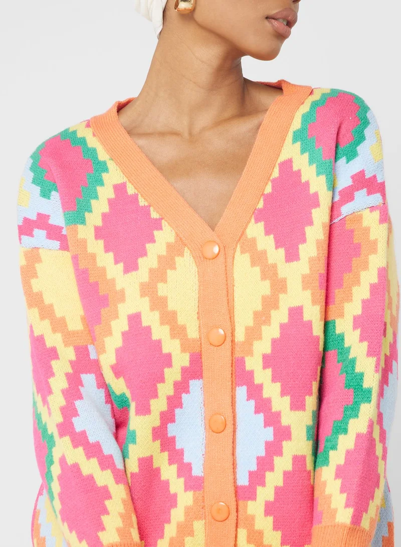 Khizana Printed Cardigan