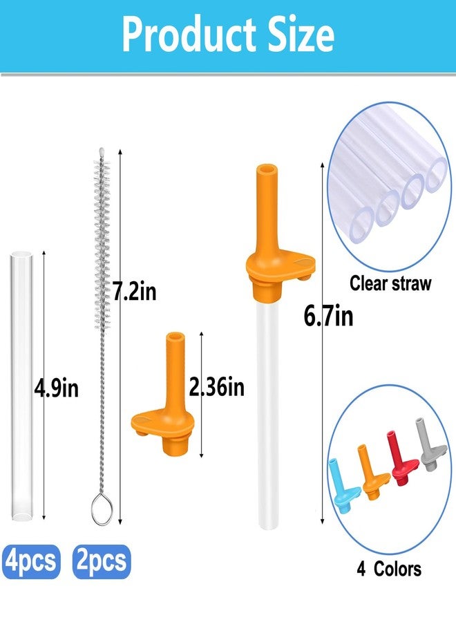 Selaurel 4Pcs Replacement Straws and Bite Valve Compatible with Zak Designs Kelso 15 oz Water Bottle BPA-Free Reusable Straws with 2 Cleaning Brushes - Image 2