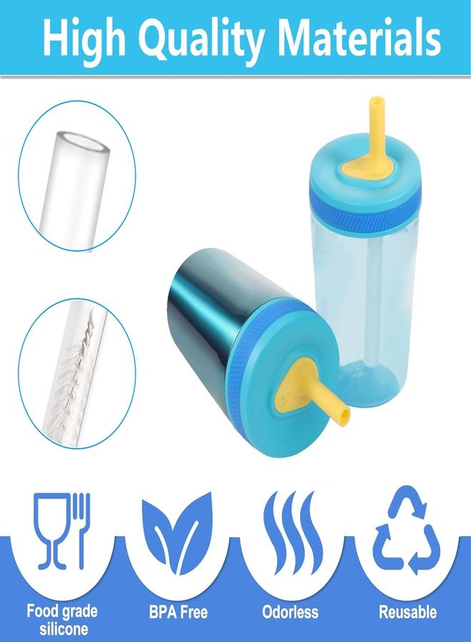 Selaurel 4Pcs Replacement Straws and Bite Valve Compatible with Zak Designs Kelso 15 oz Water Bottle BPA-Free Reusable Straws with 2 Cleaning Brushes - Image 3