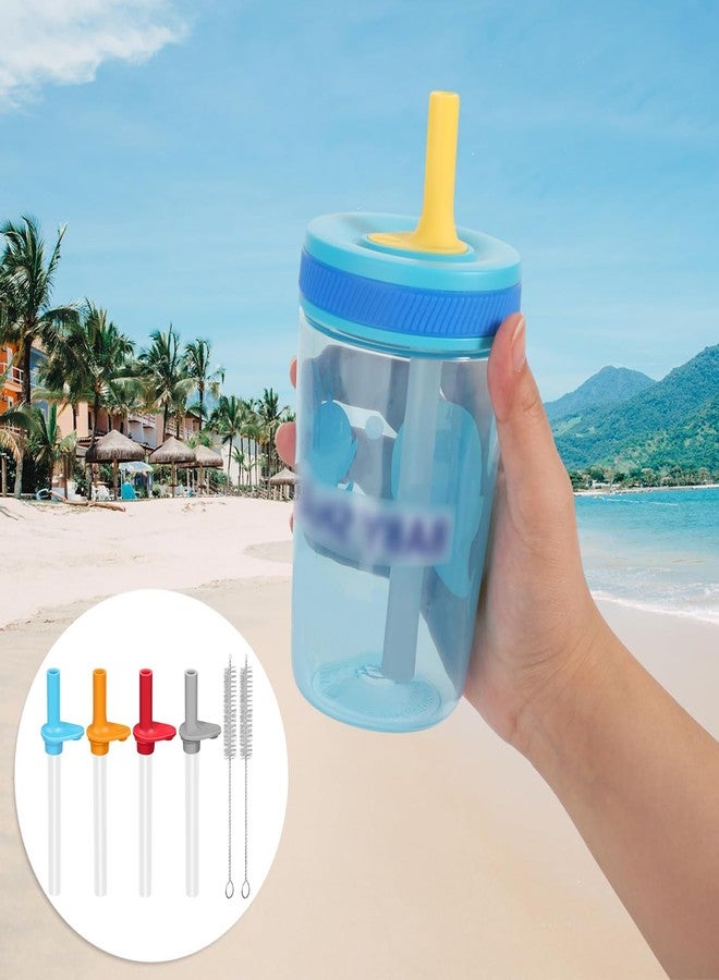 Selaurel 4Pcs Replacement Straws and Bite Valve Compatible with Zak Designs Kelso 15 oz Water Bottle BPA-Free Reusable Straws with 2 Cleaning Brushes - Image 5