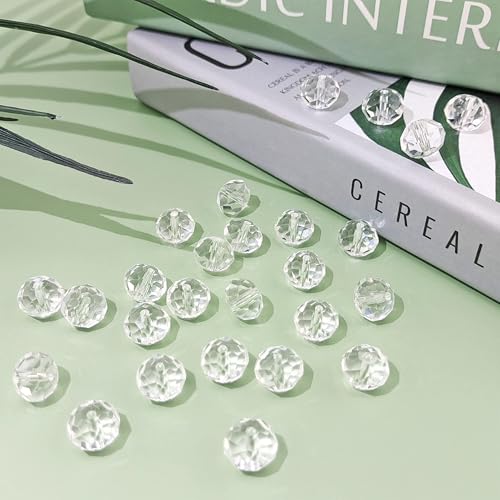 Coiris 12MM Clear Glass Crystal Beads Faceted Rondelle Shape Beads for Jewelry DIY or Making & Design (12MM, GB-1007) - Image 4