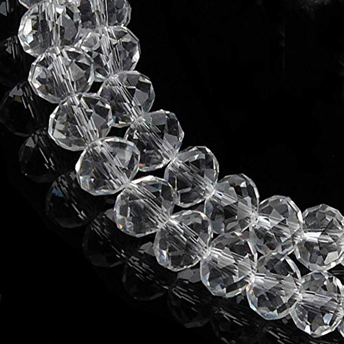 Coiris 12MM Clear Glass Crystal Beads Faceted Rondelle Shape Beads for Jewelry DIY or Making & Design (12MM, GB-1007) - Image 1