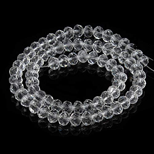 Coiris 12MM Clear Glass Crystal Beads Faceted Rondelle Shape Beads for Jewelry DIY or Making & Design (12MM, GB-1007) - Image 2