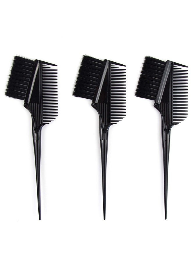 Salon Supply Co Emperor Hair Dye Brushes - 3 Angled Tint Brushes with Integrated Combs - Hair Dye Brush Applicator - Hair Root Touch Up Brush - Color Brushes for Hair Salon (Black) - Image 4