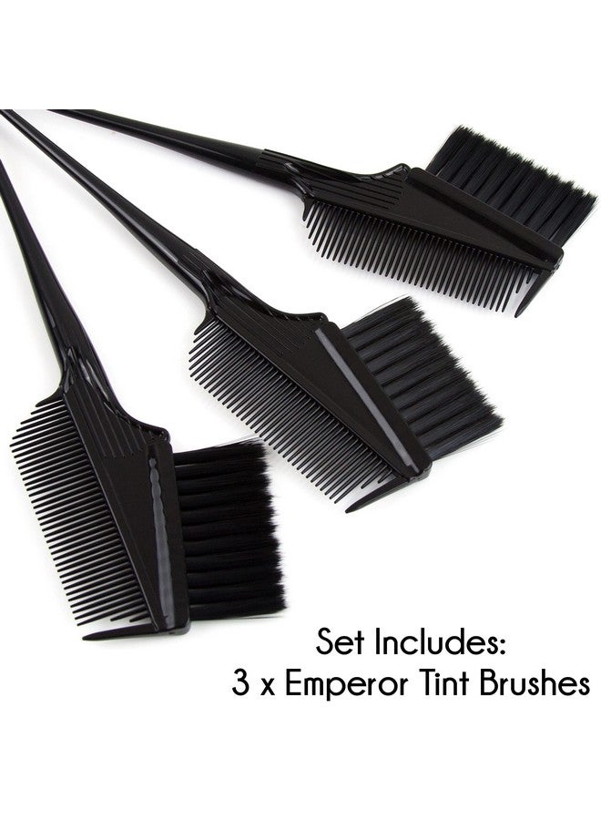 Salon Supply Co Emperor Hair Dye Brushes - 3 Angled Tint Brushes with Integrated Combs - Hair Dye Brush Applicator - Hair Root Touch Up Brush - Color Brushes for Hair Salon (Black) - Image 2