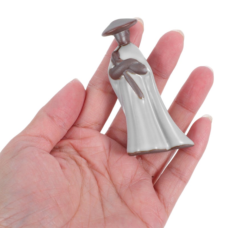 Japanese Samurai Miniature Figurine Asian Garden Statue Ceramic Samurai Sculptures For Living Room Table Ornament Japanese Home Decoration - Image 3