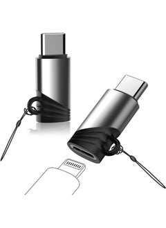 2-Pack Lightning Female to USB Type-C Male Adapter Fast Charge, Universal Compatibility for iPhone 15/15 Pro/15 Pro Max/15 Plus/iPad Air, Other Type C Device