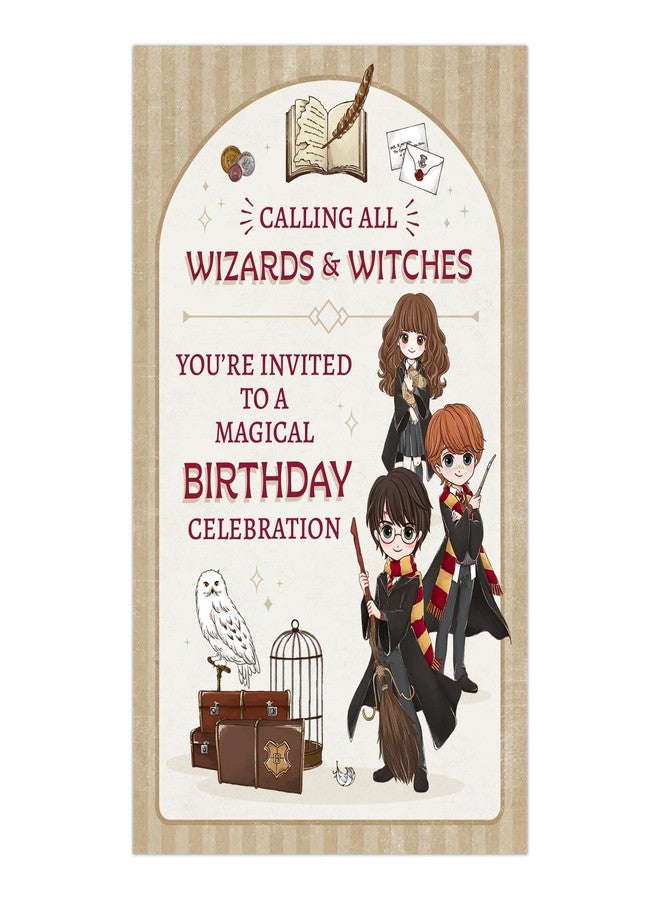 كونكويست مجموعة دعوات عيد ميلاد سحرية من سلسلة هاري بوتر، تتضمن 20 دعوة فارغة و20 ظرفًا مطابقًا، مقاس 4 × 6 بوصات، مرخصة رسميًا من CON*QUEST. - Image 4