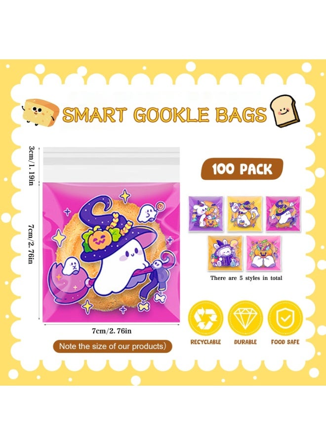 روعة 100 قطعة أكياس ملفات تعريف الارتباط لطيفة ذاتية الختم ، أكياس وجبات خفيفة ذاتية اللصق مقاس 7 × 7 سم ، أكياس هدايا من السيلوفان المسطحة لحفلات الأطفال ، أكياس حلوى الزفاف ، أكياس الحلوى ، أكياس التخزين ، أكياس تغليف وتخزين المواد الغذائية الشفافة ، (متعددة الأنماط ، صديقة للبيئة) - Image 2