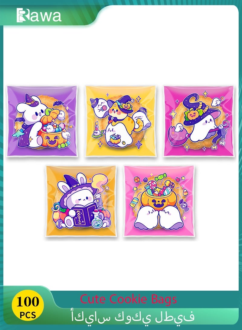 روعة 100 قطعة أكياس ملفات تعريف الارتباط لطيفة ذاتية الختم ، أكياس وجبات خفيفة ذاتية اللصق مقاس 7 × 7 سم ، أكياس هدايا من السيلوفان المسطحة لحفلات الأطفال ، أكياس حلوى الزفاف ، أكياس الحلوى ، أكياس التخزين ، أكياس تغليف وتخزين المواد الغذائية الشفافة ، (متعددة الأنماط ، صديقة للبيئة) - Image 1