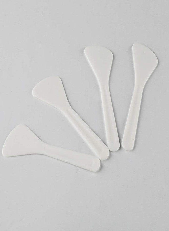Luzen 100Pcs Mini Disposable Cosmetic Spatulas Facial Care Cream Mask Spoon Stick Plastic Mixing Spatulas Makeup Scoop for Mixing and Sampling Makeup Cosmetic Beauty Tools, White - Image 4