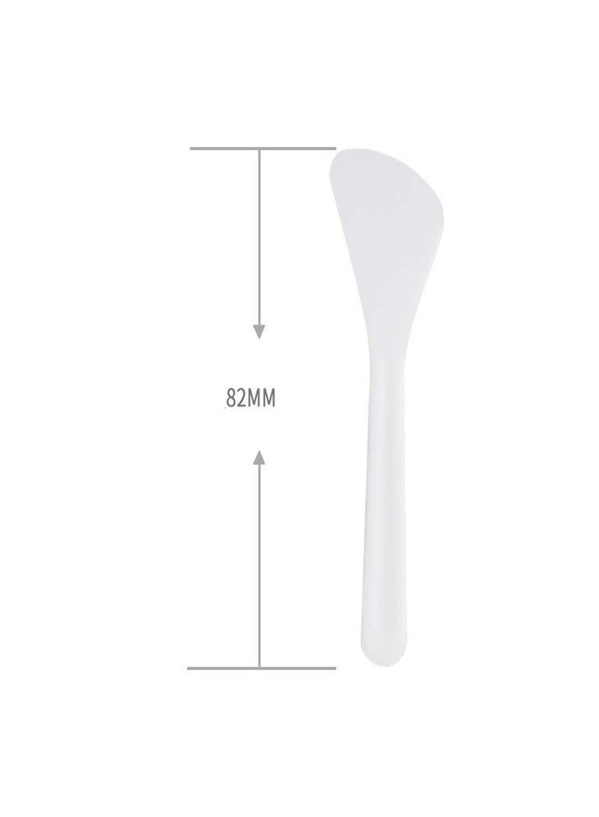 Luzen 100Pcs Mini Disposable Cosmetic Spatulas Facial Care Cream Mask Spoon Stick Plastic Mixing Spatulas Makeup Scoop for Mixing and Sampling Makeup Cosmetic Beauty Tools, White - Image 5