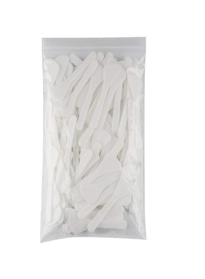 Luzen 100Pcs Mini Disposable Cosmetic Spatulas Facial Care Cream Mask Spoon Stick Plastic Mixing Spatulas Makeup Scoop for Mixing and Sampling Makeup Cosmetic Beauty Tools, White - Image 2