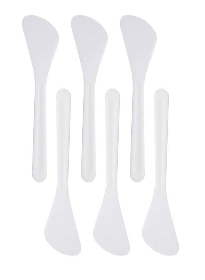 Luzen 100Pcs Mini Disposable Cosmetic Spatulas Facial Care Cream Mask Spoon Stick Plastic Mixing Spatulas Makeup Scoop for Mixing and Sampling Makeup Cosmetic Beauty Tools, White - Image 1