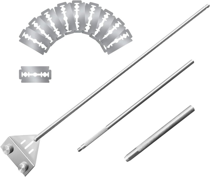 Algae Scraper for Glass Aquariums, Stainless Steel Fish Tank Cleaner, Aquarium Glass Algae Scraper for Fish Tank with 10 Blades, Aquarium Cleaning Tools, Fish Tank Accessories - Image 1