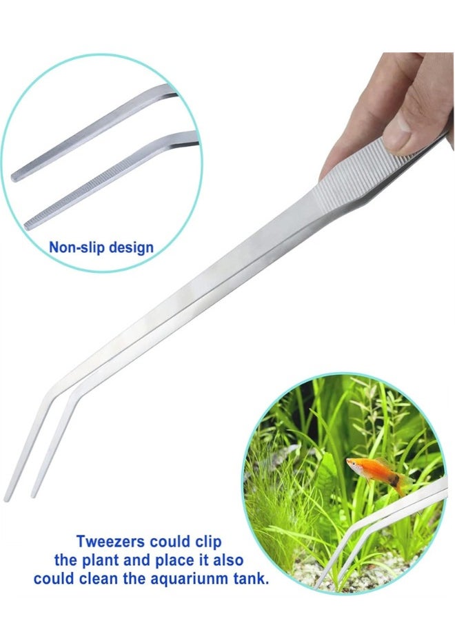 Generic Aquarium Aquascape Tools Kit, 4 in 1 Anti-Rust Aquatic Plant Aquascaping Tool Stainless Steel Tweezers Scissors Spatula  for Fish Tank, Cleaning Plant, Trimming  - Image 3