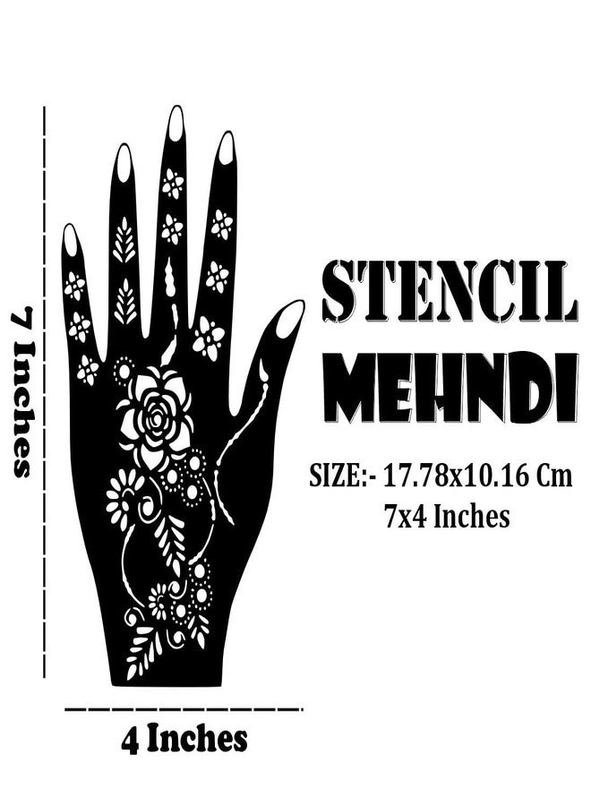 ORDERSHOCK Stylish Mehndi Stencil Sticker with Modern Designs for Party Look Easy To Use Henna Design Ideal For Girl And Women - Image 3