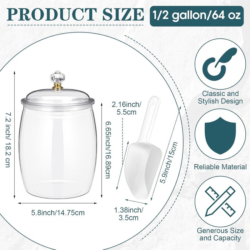 Nuogo 0.5 Gallon/64 oz Candy Jar With Lid and Spoon Clear Cookie Container Candy Jar Large Airtight Apothecary Storage Organization for Wedding Home Kitchen Bar - Image 2